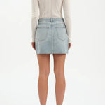 Daze - Studded Mini Skirt - light denim, womens denim skirt collection