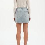 Daze - Studded Mini Skirt - light denim, womens denim skirt collection