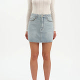 Daze - Studded Mini Skirt - light denim, womens denim skirt collection