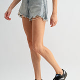 Mica - High Rise Studded Short With Raw Hem