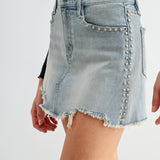 Mica - High Rise Mini Skirt With Ripped Hem