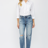 Mica - High Rise Straight Leg Button Fly