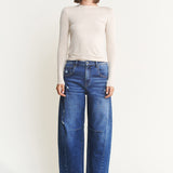 Mica - Distressed Barrel Jean