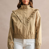 Ruffle Bomber Jacket