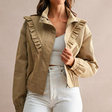 Ruffle Bomber Jacket