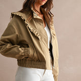 Ruffle Bomber Jacket