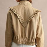 Ruffle Bomber Jacket