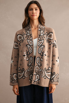 Paisley Pattern Over Sized cardigan