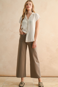 Ponte Fabric Crop Pants
