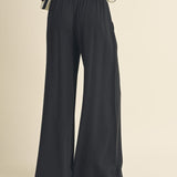 Smocked Waist Pants With Tassel