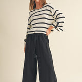 Smocked Waist Pants With Tassel