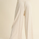 Smocked Waist Pants With Tassel