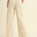 Straight Wide Leg Denim Pants