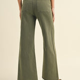 Straight Wide Leg Denim Pants