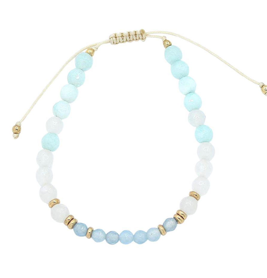 Beaded String Bracelet - blue multi, womens bracelet collection
