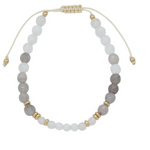 Beaded String Bracelet - grey/white, womens bracelet collection
