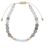Beaded String Bracelet - grey/white, womens bracelet collection