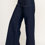 Wide Leg Pant - Dark Blue, Women's Pants Collection