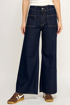 Wide Leg Pant - Dark Blue, Women's Pants Collection