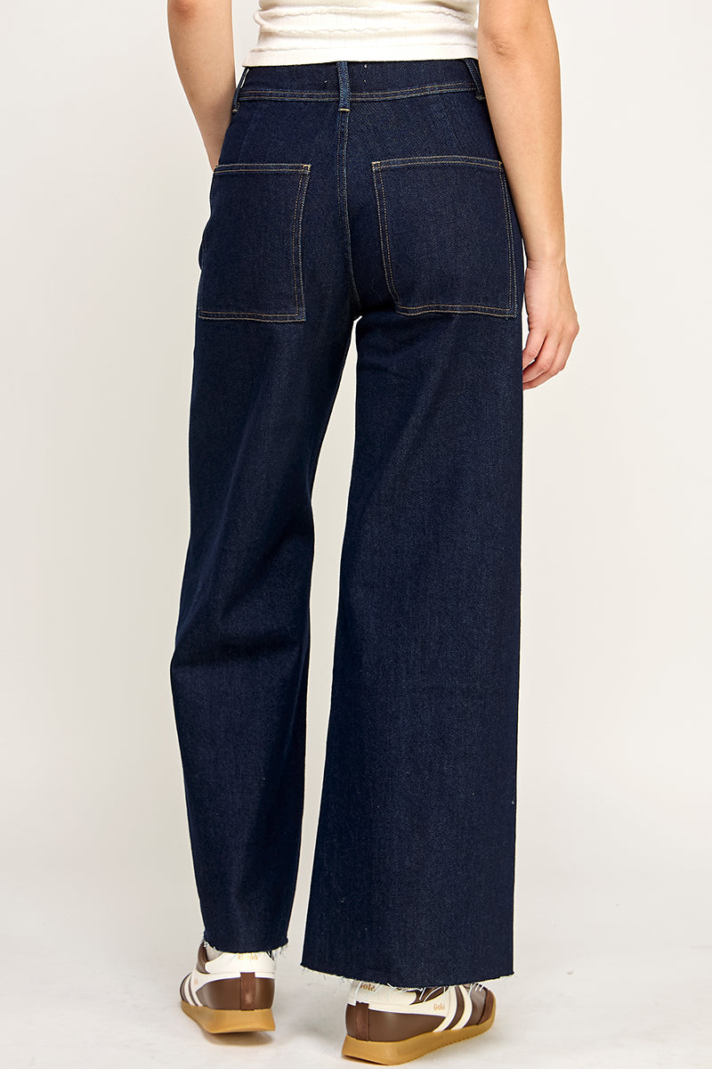 Wide Leg Pant - Dark Blue, Women's Pants Collection