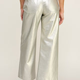 Cropped Wide Leg Faux Leather Pant