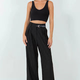 Pinstripe Straight Leg Pant