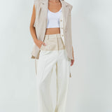 Contrast Straight Leg Pant