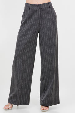 Rhinestone Pinstripe Trousers - charcoal, womens pants/matching set collection