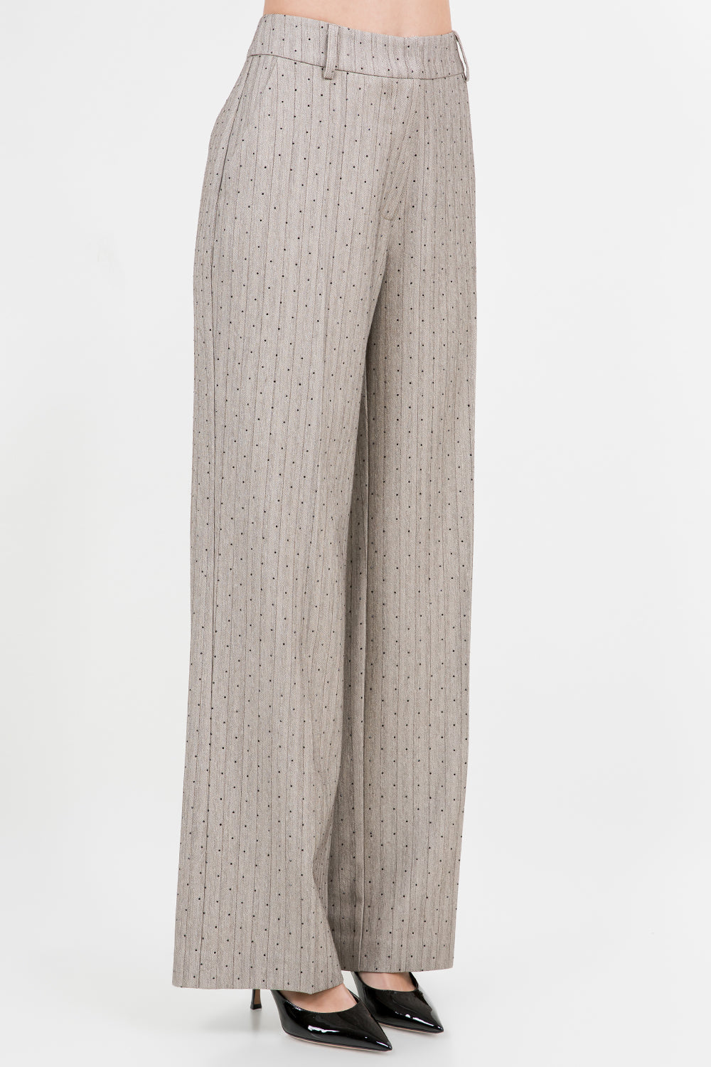 Rhinestone Pinstripe Trousers - taupe, womens pants/matching set collection