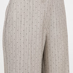 Rhinestone Pinstripe Trousers - taupe, womens pants/matching set collection
