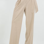 Straight Leg Trouser With Belt - tan, womens pants collection