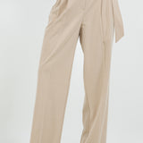 Straight Leg Trouser With Belt - tan, womens pants collection