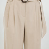 Straight Leg Trouser With Belt - tan, womens pants collection