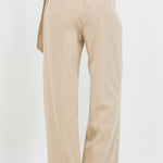 Straight Leg Trouser With Belt - tan, womens pants collection