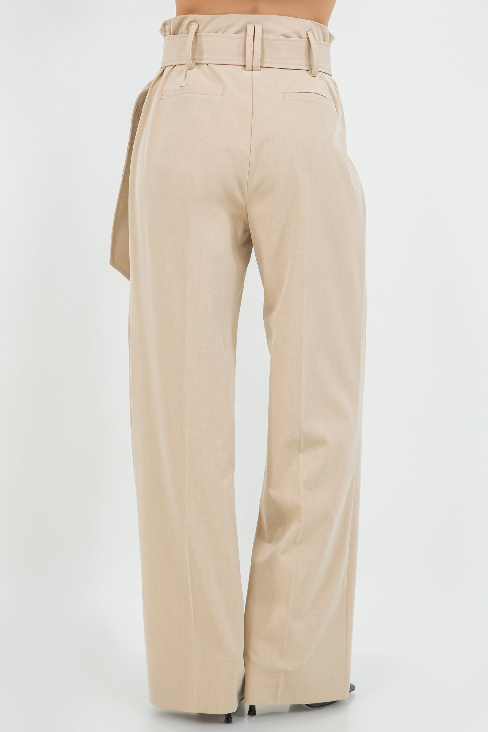 Straight Leg Trouser With Belt - tan, womens pants collection
