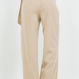 Straight Leg Trouser With Belt - tan, womens pants collection