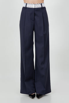 Lace Waistband Woven Trouser
