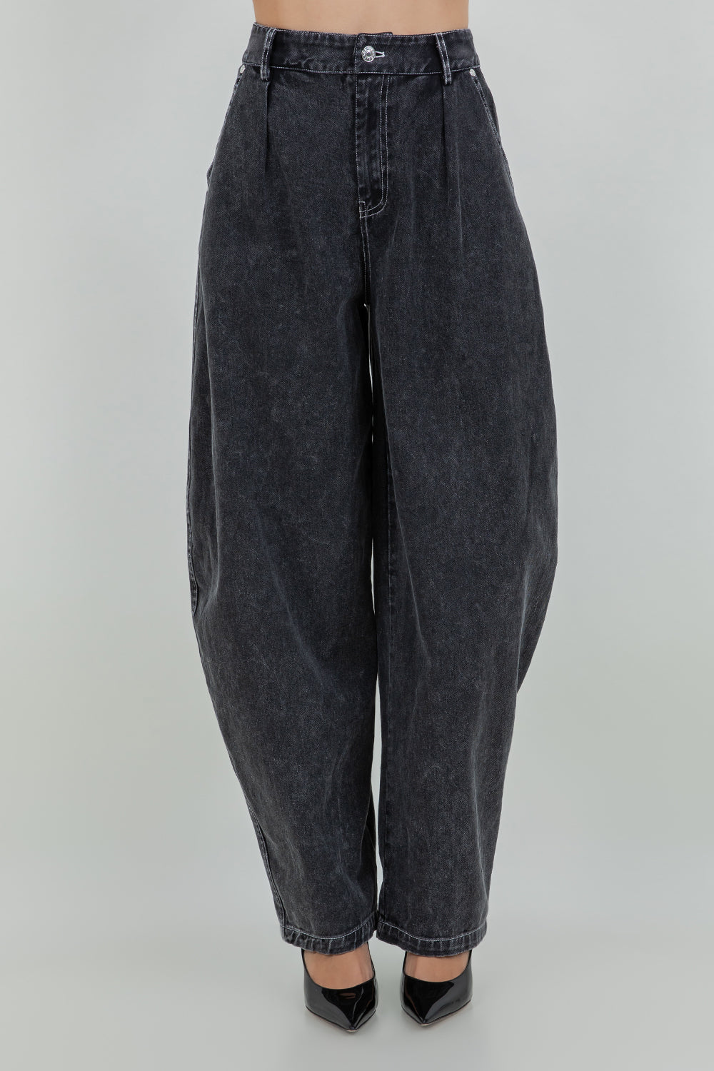 Barrel Leg Pant - black, womens pant/matching set collection