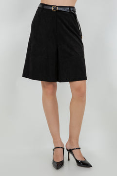 Knee Length Suede Bermuda Short