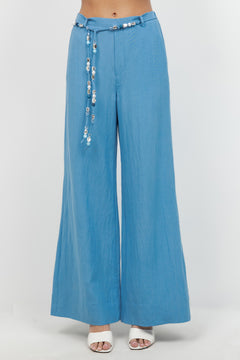 Straight Leg trouser With Beaded Belt