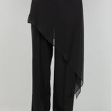 Trousers With Chiffon Skirt Overlay