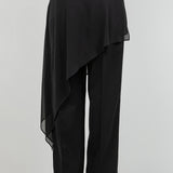 Trousers With Chiffon Skirt Overlay