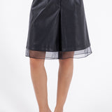 Organza Faux Leather Bermuda Short