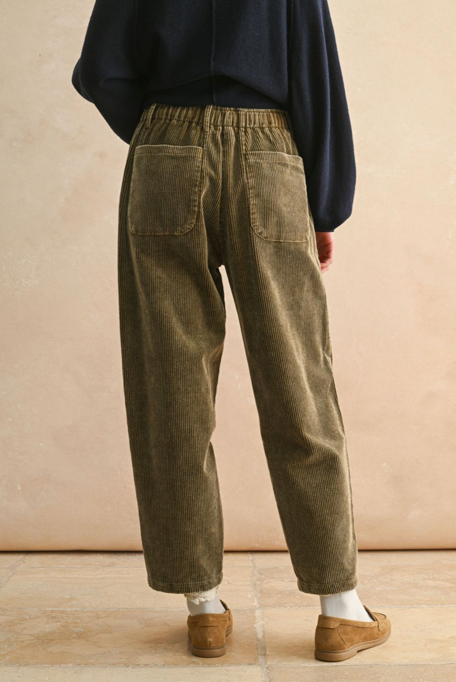 Washed Corduroy Barrel Pant - olive, womens pants collection