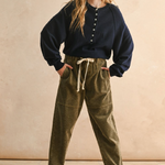 Washed Corduroy Barrel Pant - olive, womens pants collection