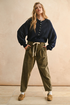 Washed Corduroy Barrel Pant - olive, womens pants collection