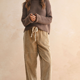Washed Corduroy Barrel Pant - tan, womens pants collection