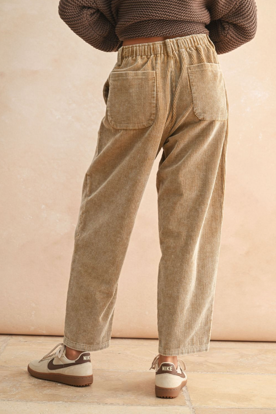 Washed Corduroy Barrel Pant - tan, womens pants collection