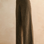 Printed Corduroy Pants - brown multi pattern, womens pant collection