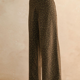 Printed Corduroy Pants - brown multi pattern, womens pant collection